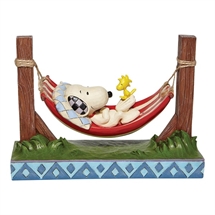 Peanuts - H:14 cm. Snoopy and Woodstock in Hammock 
